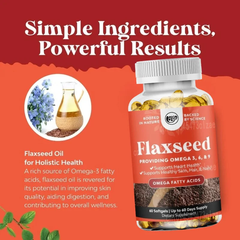 Linseed Oil 1000mg Soft Capsules Containing Plant-based Omega 3 6 9