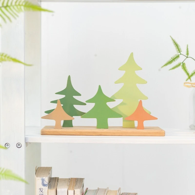 

Cream Wind Nordic Bookshelf Decorations Home Cabinet Bedroom Station Children's Room Cute Wooden Ornament