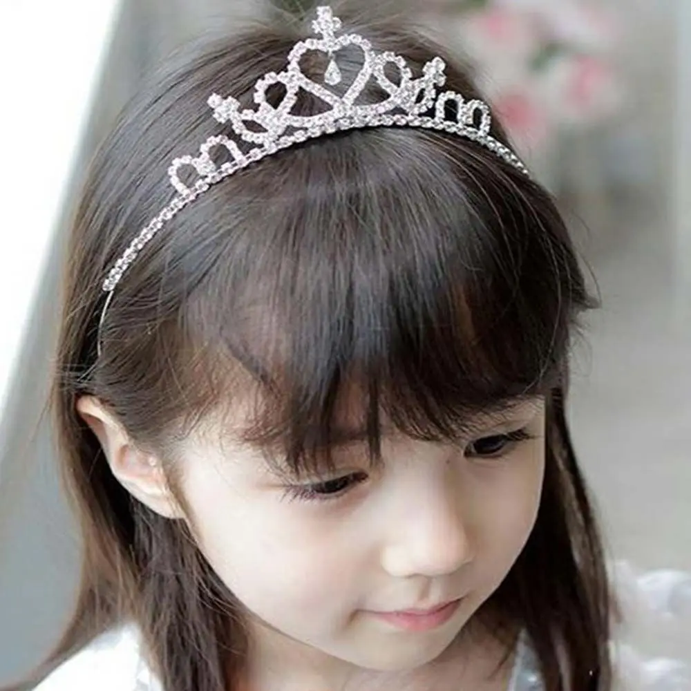 Cristal Diamante Tiara Hair Hoop para Meninas, Princesa Hairband para Crianças, Party Crown Headband para Mulher, Acessórios para Cabelo, 1Pc