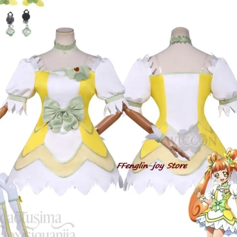 

Anime PreCure Cosplay Yotsuba Arisu Cure Rosetta Mahou Shoujyo Costume Henshin Dress Sweet Lolita Cute Wigs Hallowe