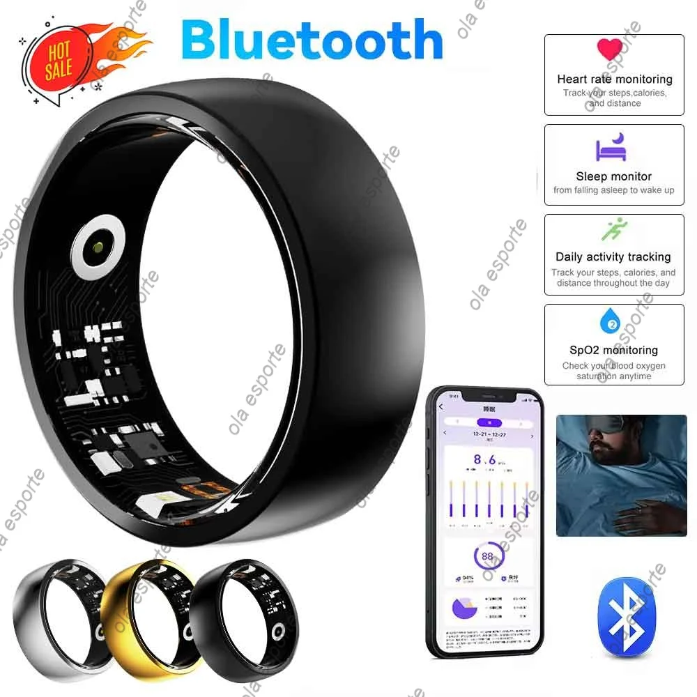 For Samsung Galaxy Smart Ring Men Women IP68 Waterproof Heart Rate Blood Oxygen Sleep Health Monitor Sport Fitness Health Ring