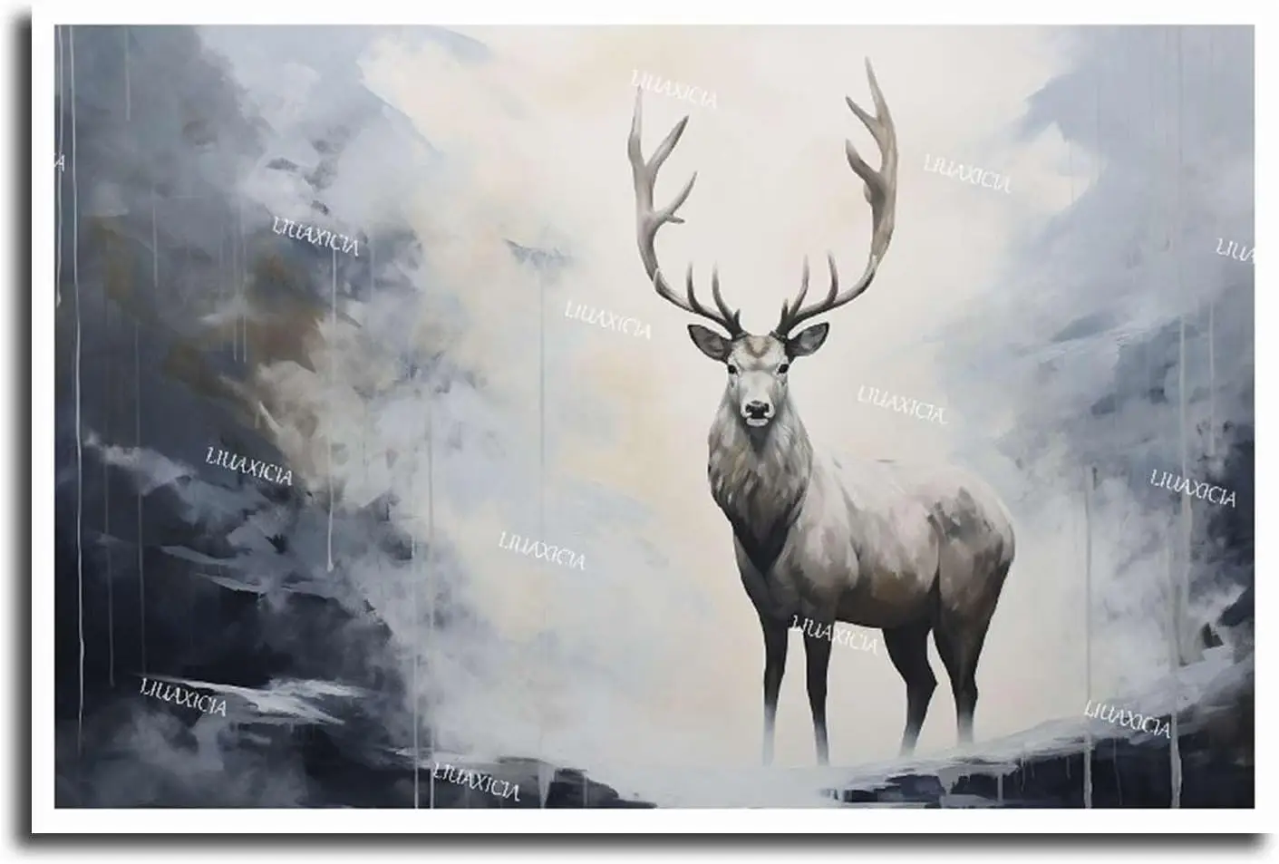 LUAXCA Gclee Canvas Artwork Deer Wall Decor Huntng Wldlfe Canvas Wall Art Rustc Pctures Country Pantngs Artwork for Offce Wall D