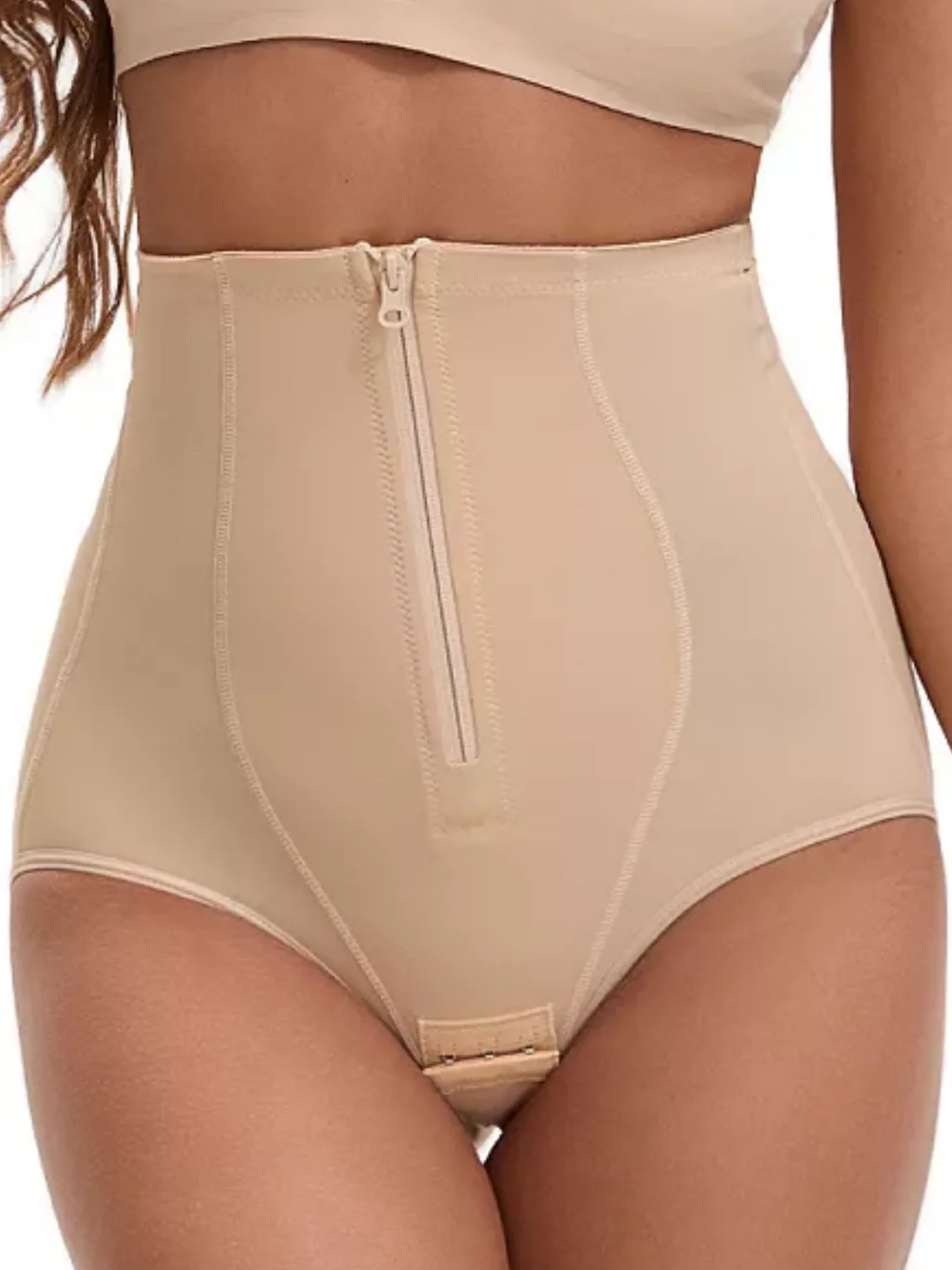 

Women's Slimming Waist Zipper Front Closure Control Panties Butt Lifter Briefs for Shapewear