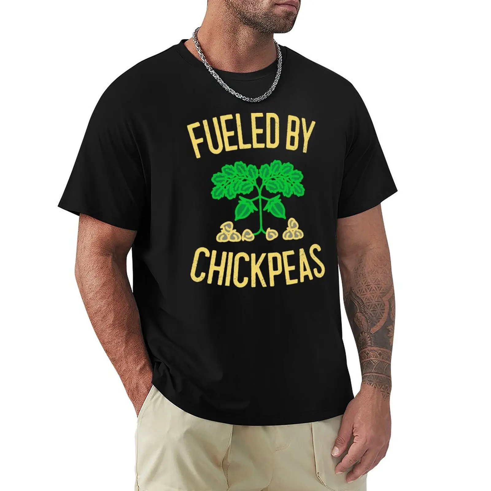 Fueled By Chickpeas T-Shirt for a boy blacks anime stuff mens shirts graphic tee