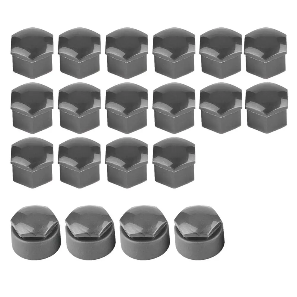 

20 PCS Protective Caps 17mm Lug Nut Covers Gray ABS Nut Bolt Cover Caps Removal Tool Bolt Dust Caps for Audi Auto Rims