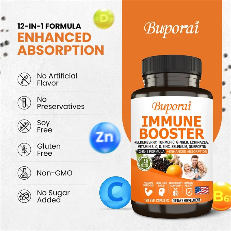 معزز المناعة - يدعم الجهاز المناعي والصحة العامة، ويعزز الامتصاص، ويحتوي خصائصًا مضادة للأكسدة