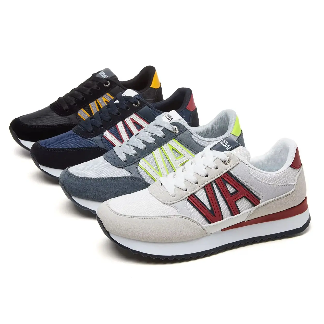 

Men's Mesh Breathable Sneakers, Letter Design, Flat Sole Comfortable Casual Running Outdoor Shoes