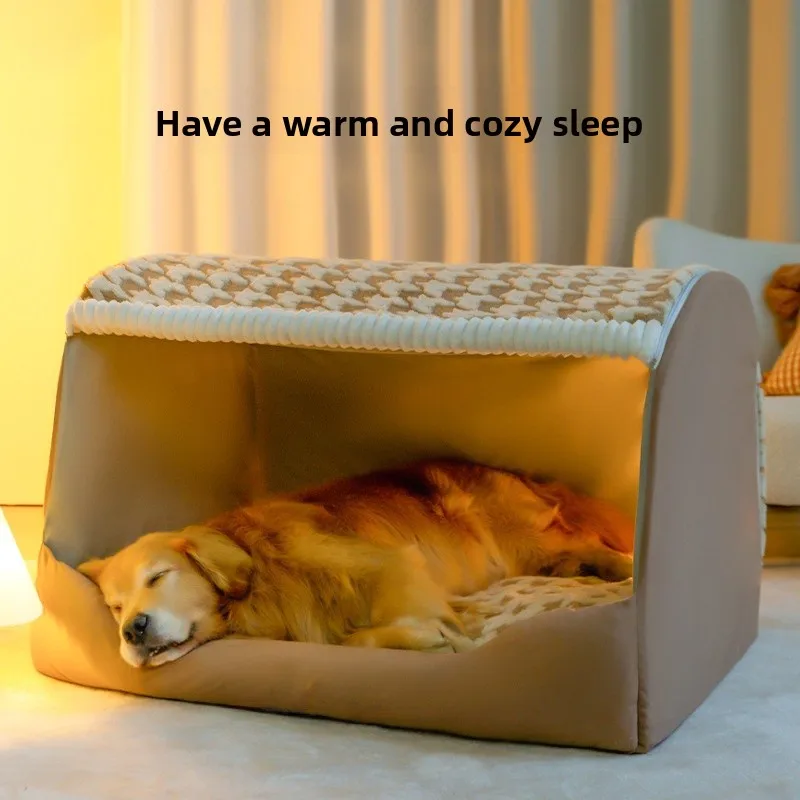 

Thermal Der Sle Semi-Closed Dog Bed Windproof Dog House for Golden Retriever iba Inu Dogs Pet S Quarters