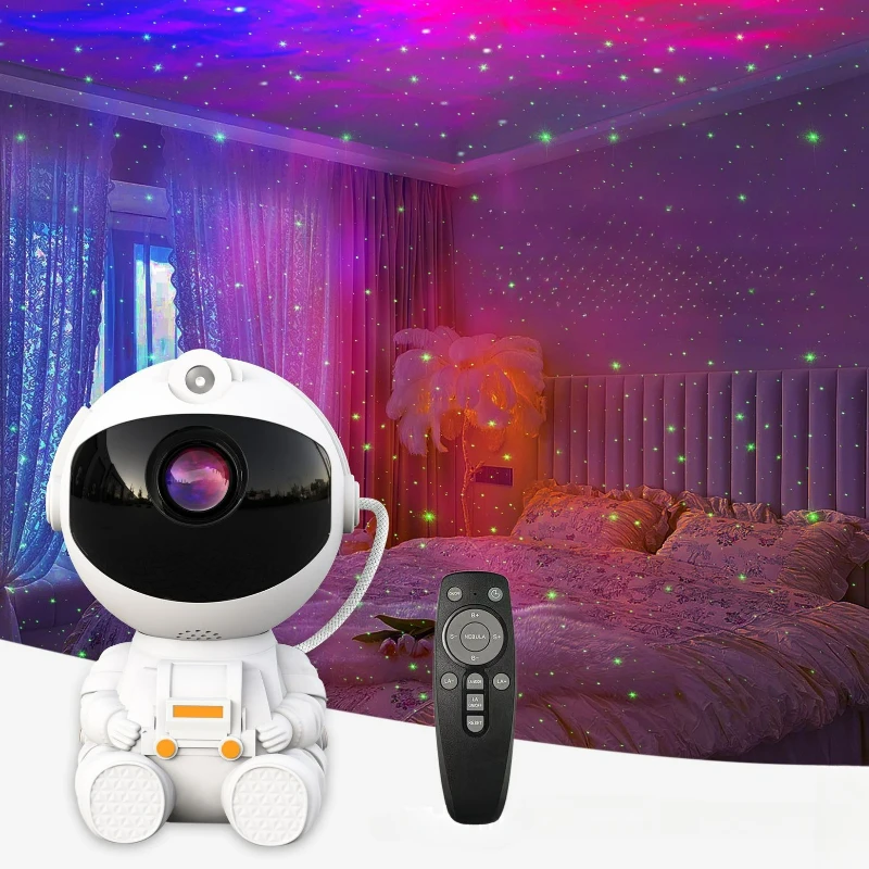 Astronaut Starry Sky Projection Light with Remote Control Colorful Night Light Astronaut Laser Nebula Atmosphere Night Light