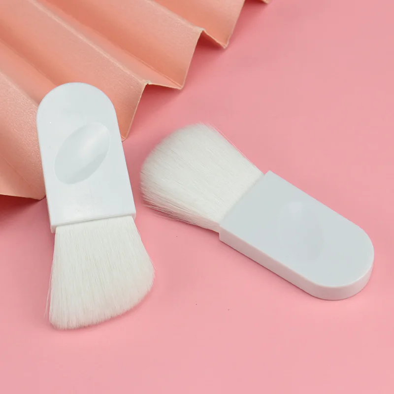 New Thumb Short Handle Makeup Brush Mini Flat Powder Blusher Brush Portable Soft Hair Rouge Brush Makeup Gift Brush Makeup Tools