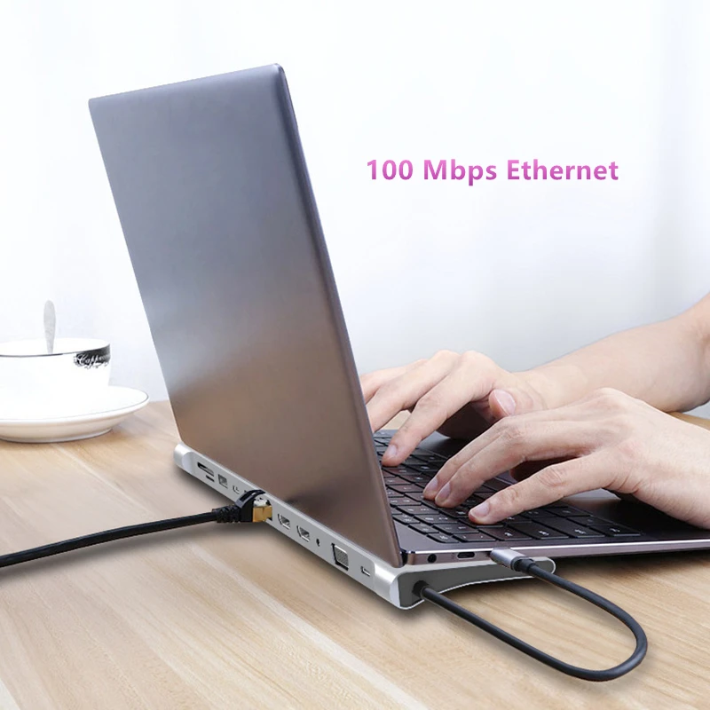 Rankman-Hub USB C a RJ45 Lan, 4K, HDMI, Compatible con VGA, USB 3,0, SD, TF, tipo C, PD, acoplamiento para MacBook, iPad, Samsung S23, Dex, TV, ordenador portátil