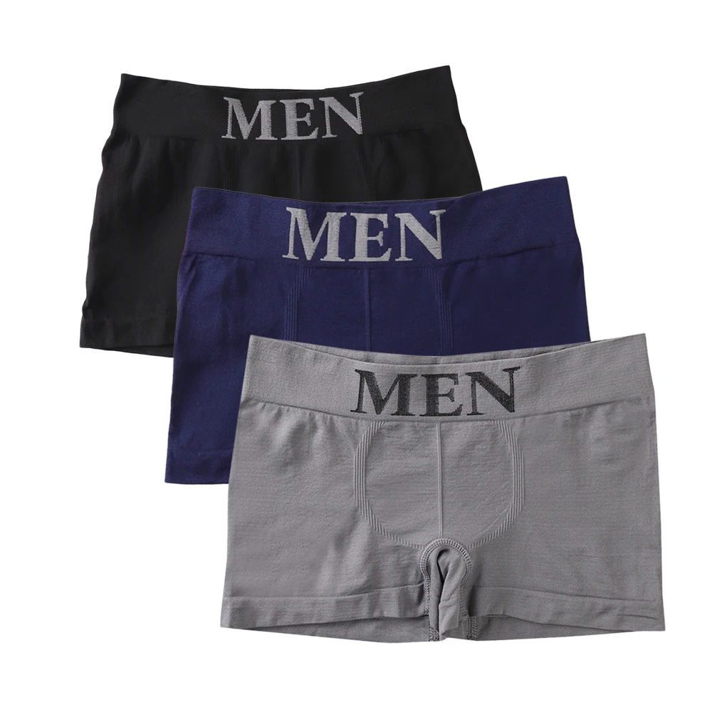 1/3 Stück Atmungsaktive Herren-Boxershorts Komfortable Einfarbige Männerunterwäsche Boxershorts in Schwarz Blau Herren-Slips