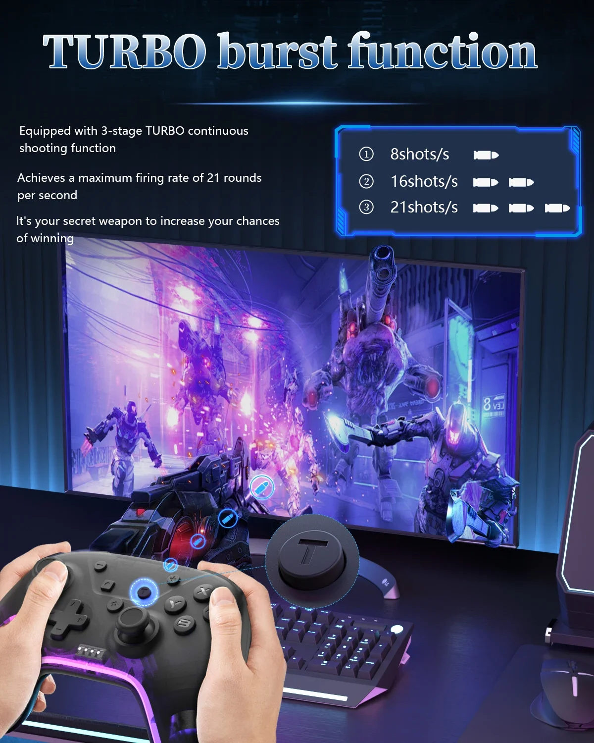 AOLION لجهاز Switch Controller Hall Effect Nintendo Switch iPhone Android Mobiele telphone Windows PC Steam