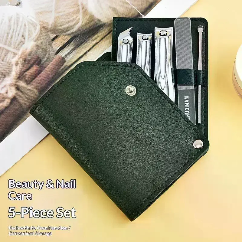 5 Pieces Manicure Set Personal Care Nail Clipper Kit  Nail Clipper Set Grooming Kit Gift for Relatives Friends Families Travel