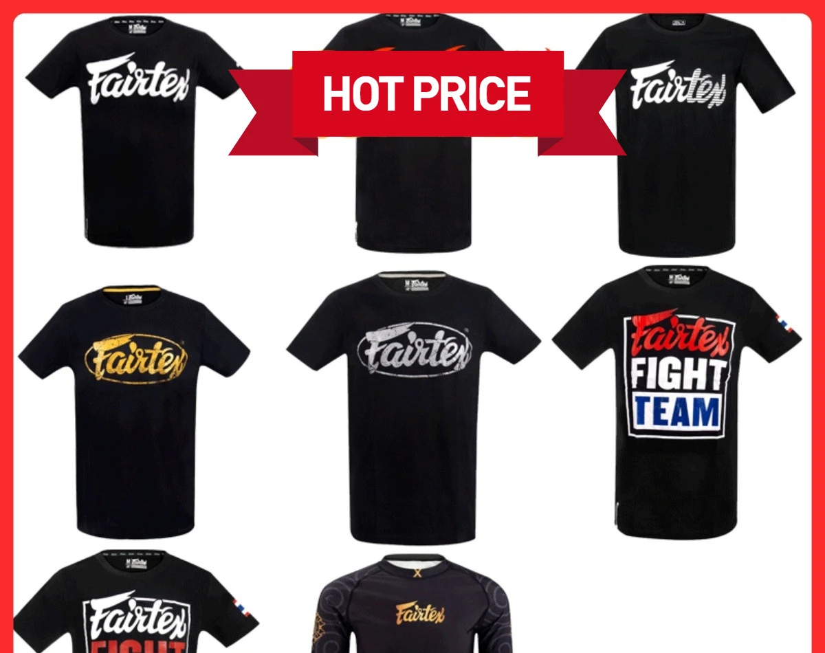 

Fairtex Muay Thai Boxing Fighting Casual Short Sleeve Breathable Men's and Women's Clothes Sports Fighting Crew Neck T-Shirt