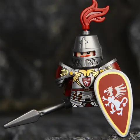 Medeltida militärslott soldatfigurer byggstenar rom lejon riddare vapen krigare svärd infanterihjälm modell tegelstenar leksaker 8 best sales Lego medeltida vapen - №7