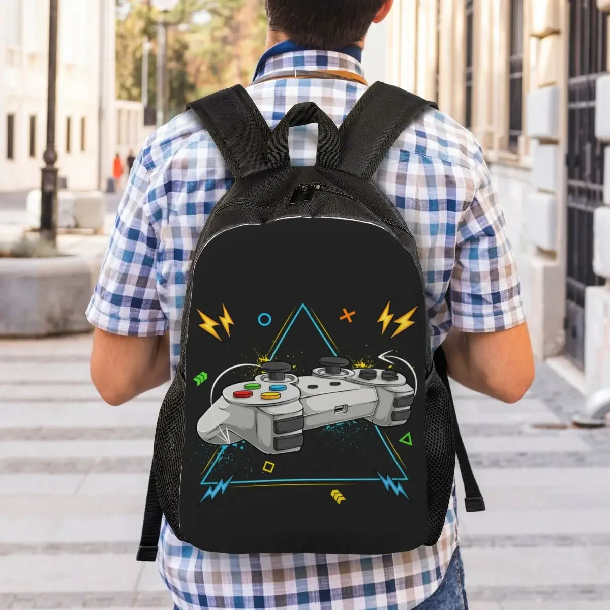 Custom Gamer Gaming Controller Laptop Backpack Women Men Casual Bookbag for College School Student Video Game Lover Gift Bags