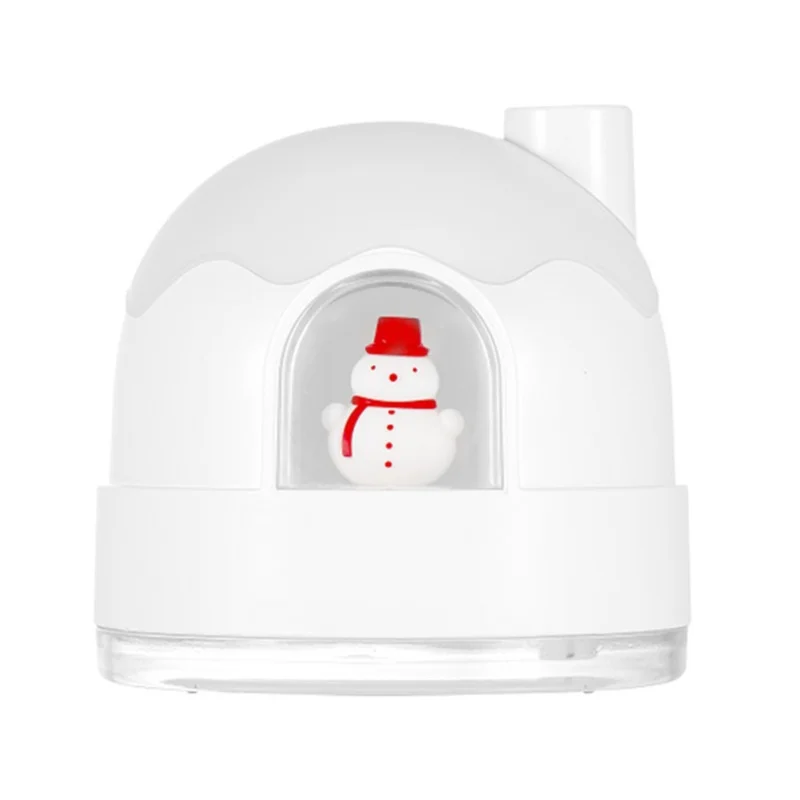 مرطب هواء صغير بتصميم بيت الثلج اللطيف USB كتم مبخر هواء صغير لغرفة النوم باللون الأبيض #6