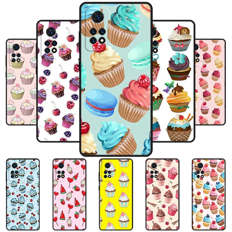 Cupcake Pattern Phone Case For Redmi Note 11 EPro 11S 10 10T 9S Promax 8 Pro Xiaomi Mi 10 11 12X 12S Ultra Cover