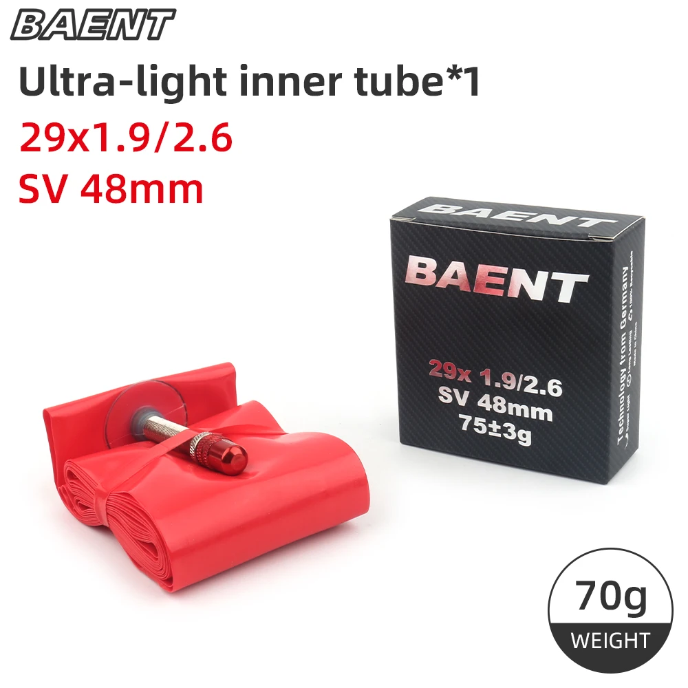 BAENT Small Wheel Bicycle Mountain Bike Ultra-Llight Tire 26/20/27.5/29X1.9/2.6 Schrader Valve SV 48MM MTB Bicycle Inner Tube