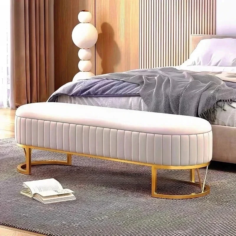 Simple and Fashionable Nordic Style Living Room Sofa Stool Shoe Changing Stool Light Luxury Bench Storage Stool Bedroom Home