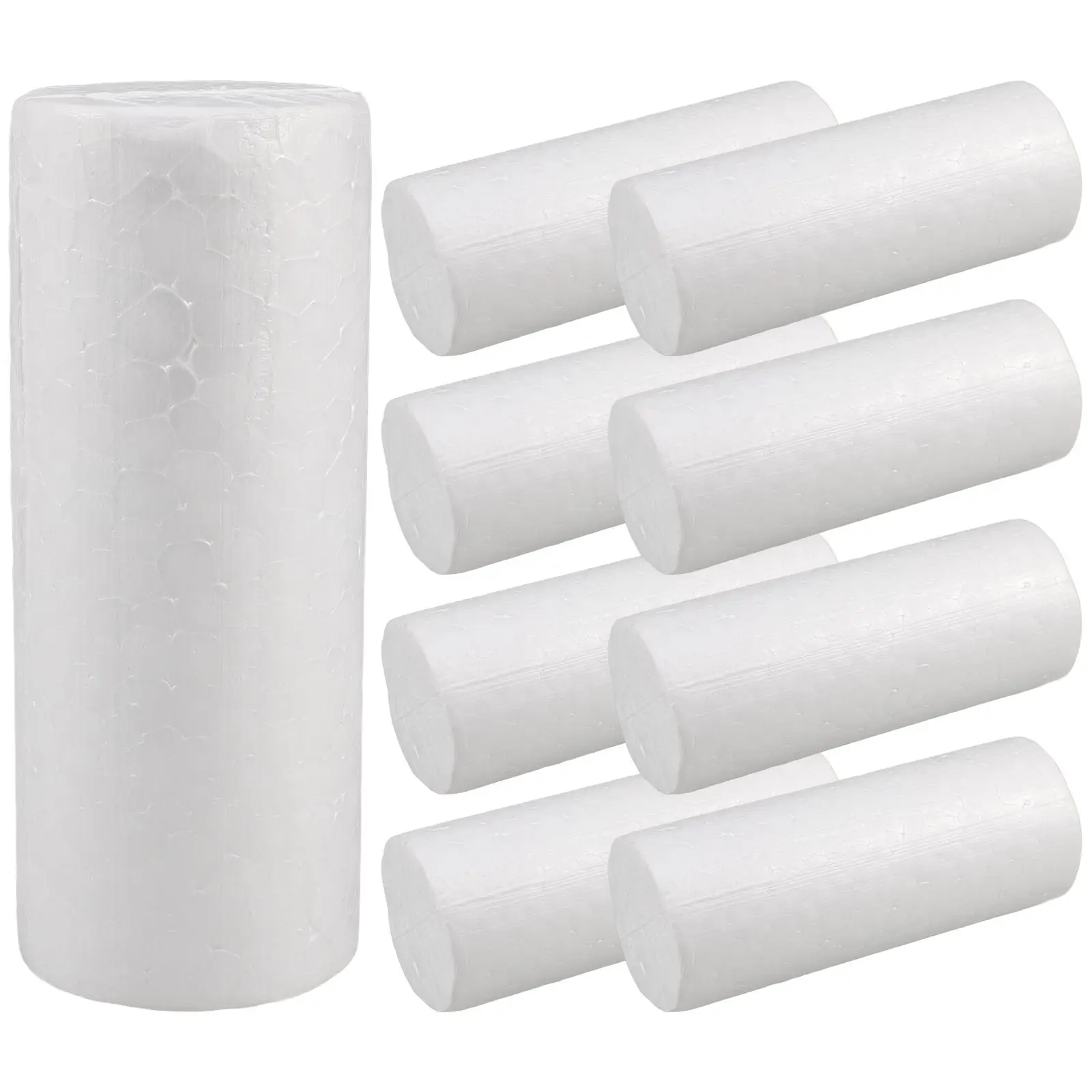 

10 Pcs Foam Cylinder Christmas Tube LED Cylinders White Rods Tubes for Crafts Outdoor