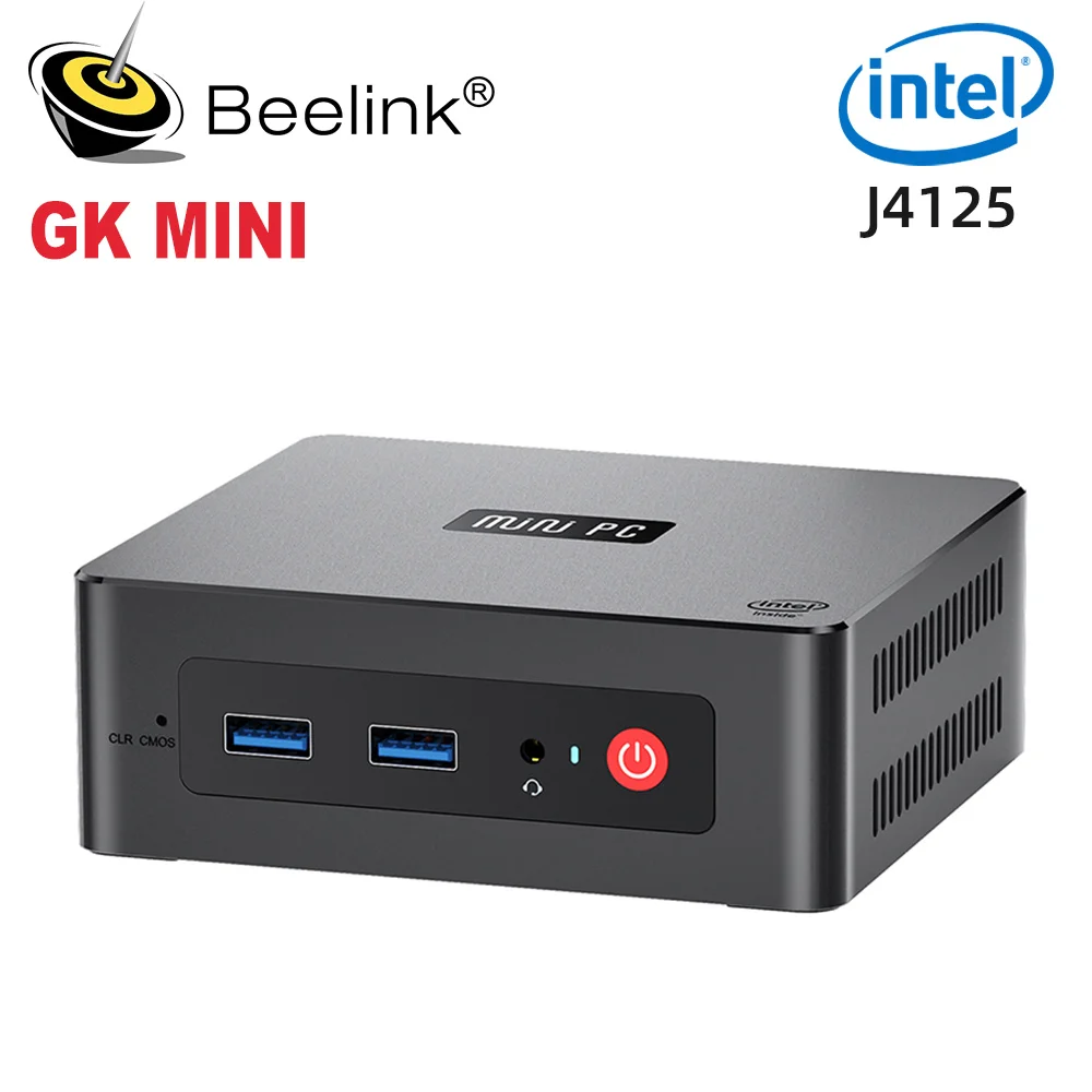 Beelink mini pc intel j4125 gk mini ddr4 8gb 128gb ssd 5g wifi bt 4,0 4k gamer computer pk gk3v gk3 pro