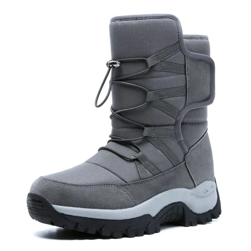 Botas de nieve para hombres y mujeres, zapatos al aire libre, botas altas para jóvenes, a prueba de viento, impermeables, cálidos, de felpa,