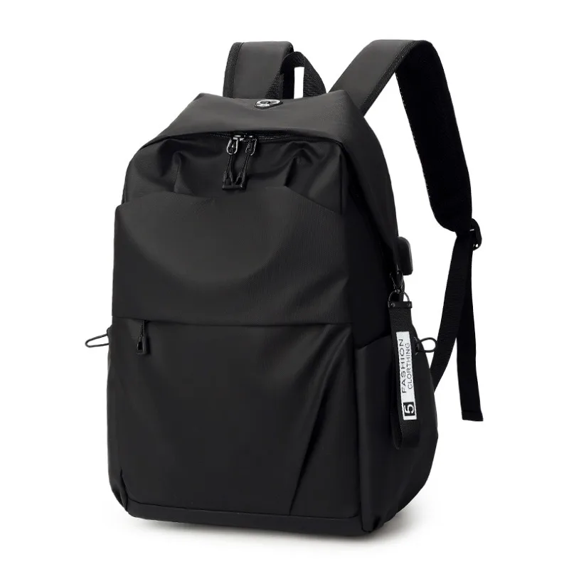 Solid-Colour Oxford Men Backpack Business Commuter Laptop Bag Students Bookbags Large Light Waterproof Durable Travel Rucksack