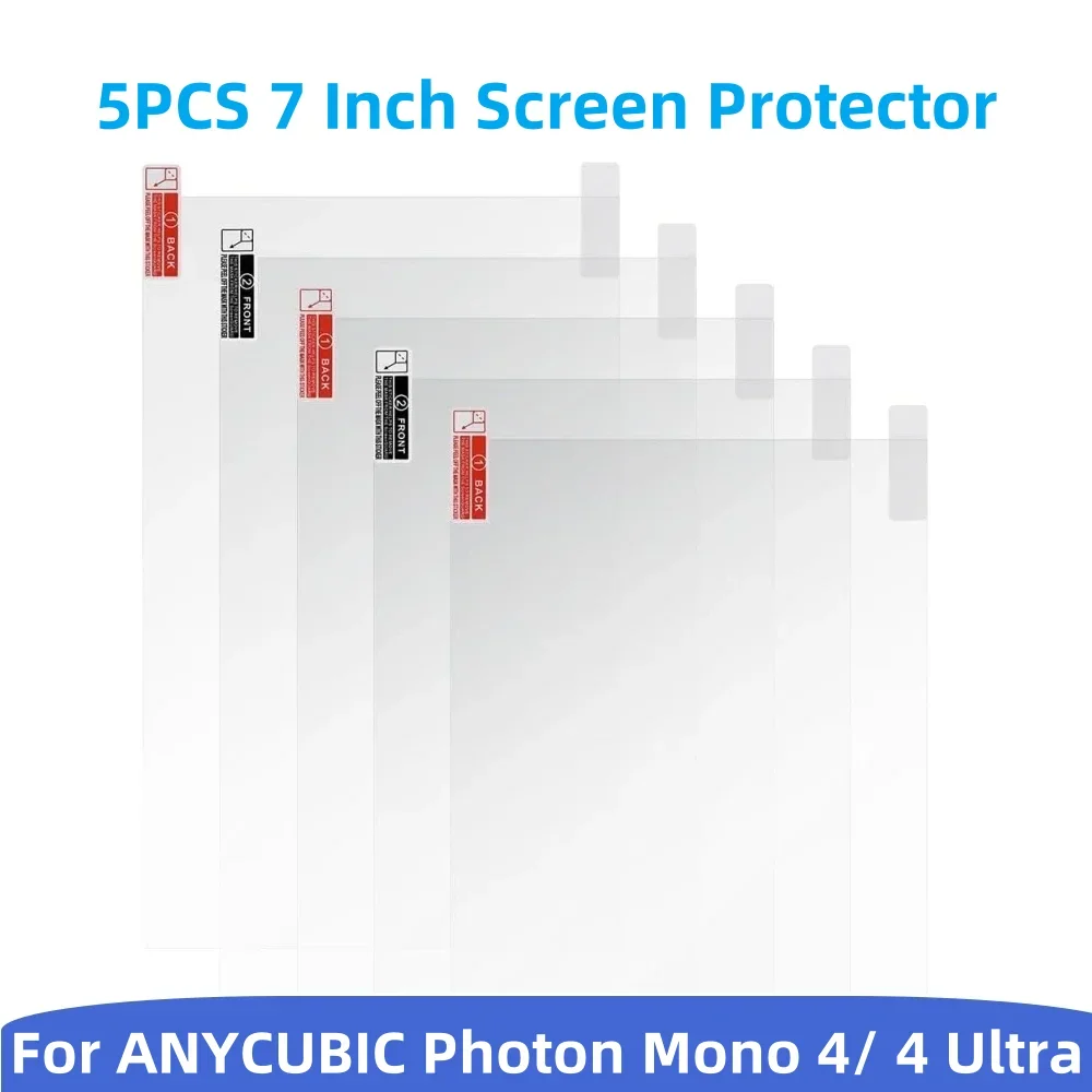 5Pcs Screen Protector For ANYCUBIC Photon Mono 4/ 4 Ultra 7 inch LCD Resin 3D Printers Anti Scratch Protective Film Accessories