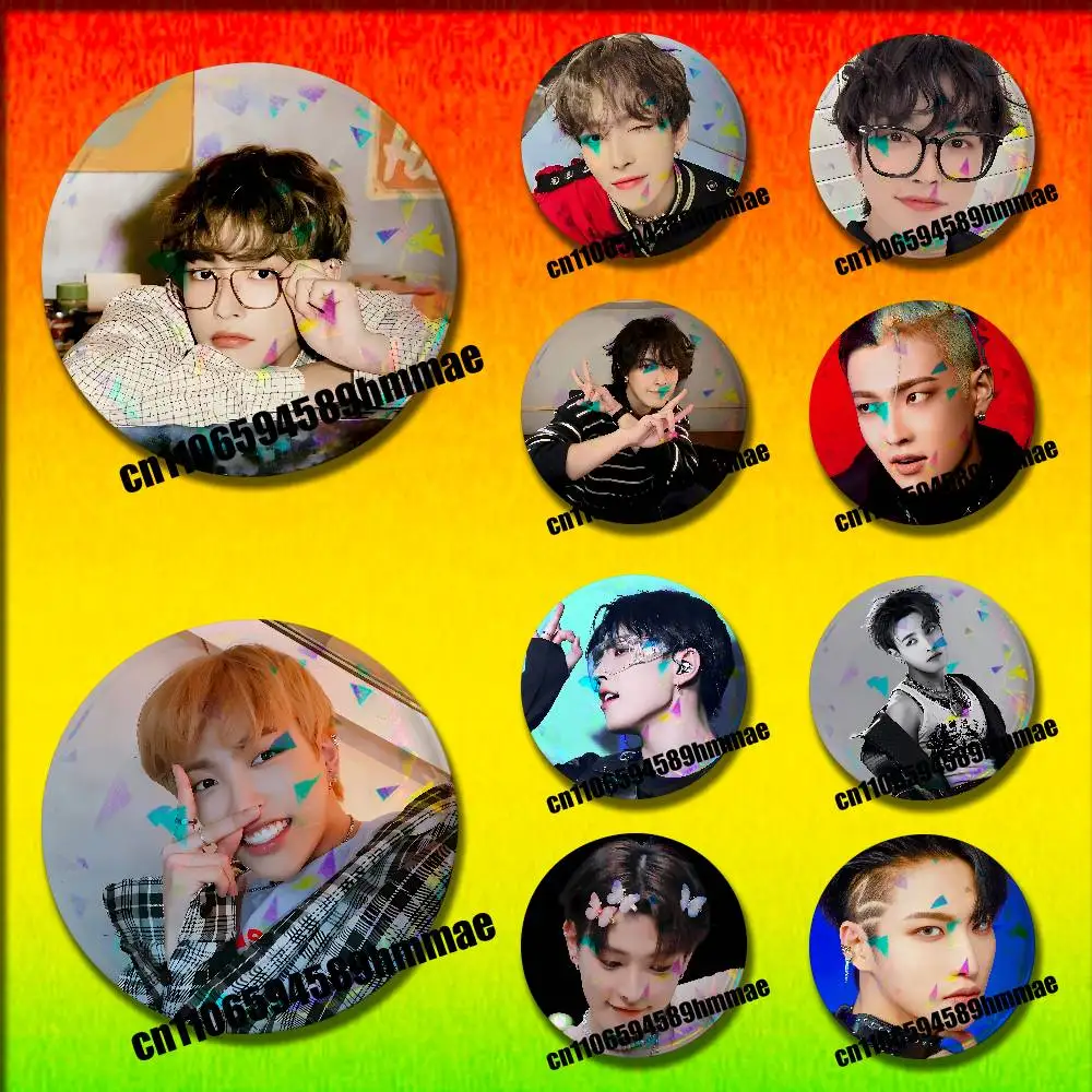 

For A-ATEEZ K-Kim Hong Joong Emblem Round Pins Insignia Badge Cover Ornament 75mm Cosplay Brooch Button
