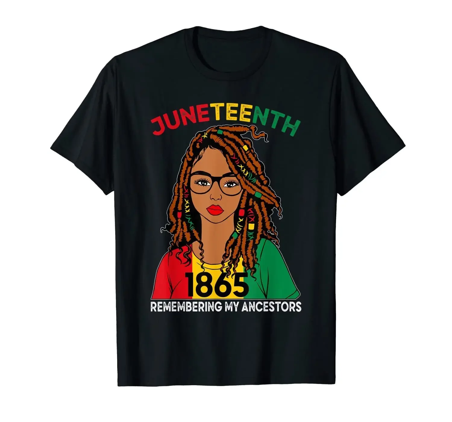 USA Loc'd Hair Black Women Remebering My Ancestors Juneteenth T-Shirt