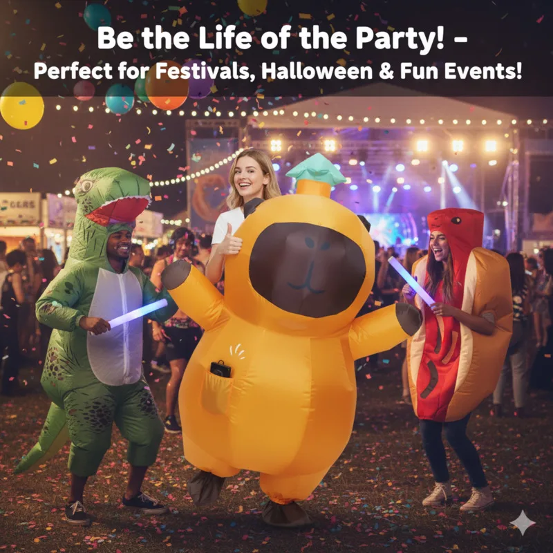 

Cosplay Funny Capybara Suit Christmas Ride On Costume Adult Inflatable Animal Christmas Blow Up Party Outfit Novelty Costume New