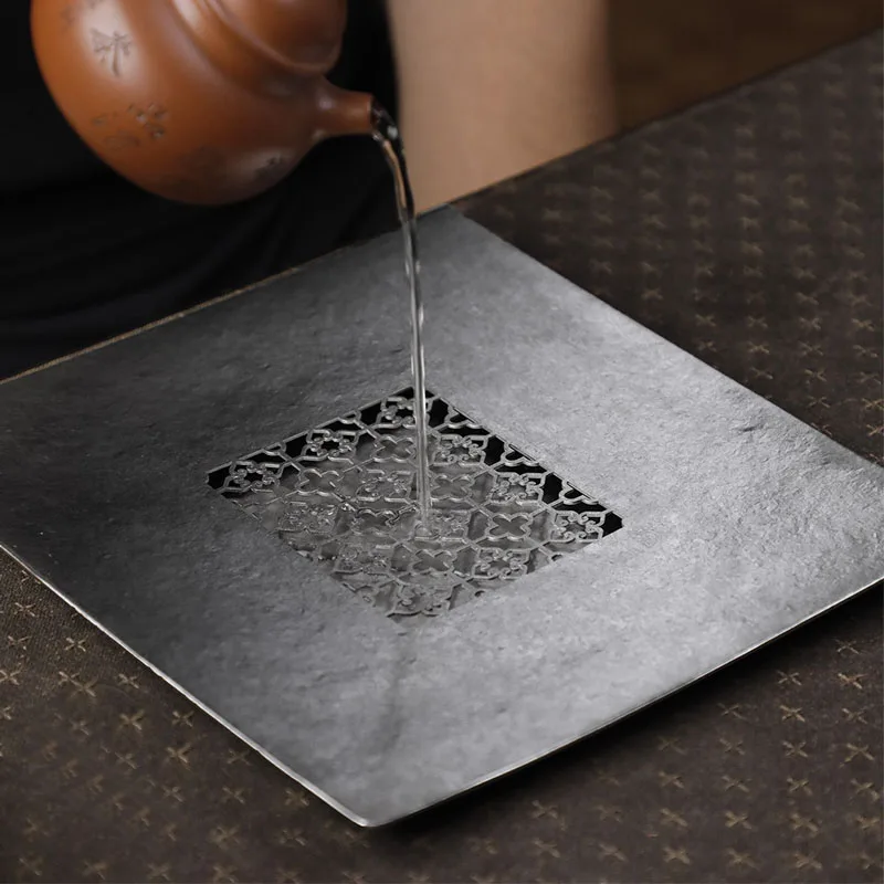 Wreath-shaped Pure Titanium Tea Tray/Tea Table for House Use,Travel,Camping,Picnic,Chinese style,High-grade Lightweight Tea Set