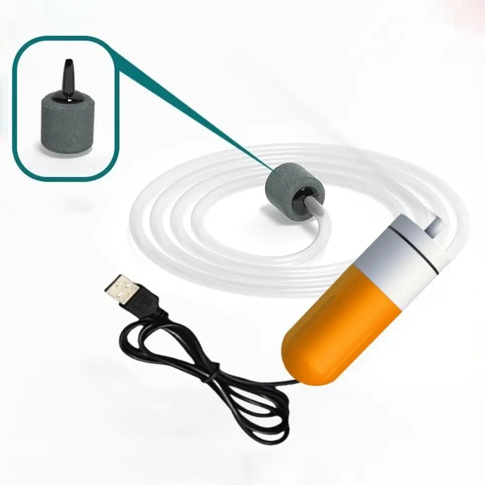 Verstelbare snelheid Aquarium Zuurstof Luchtpomp USB Opladen Draagbare luchtcompressor Beluchter Antislip Ultrastille zuurstofbeluchter