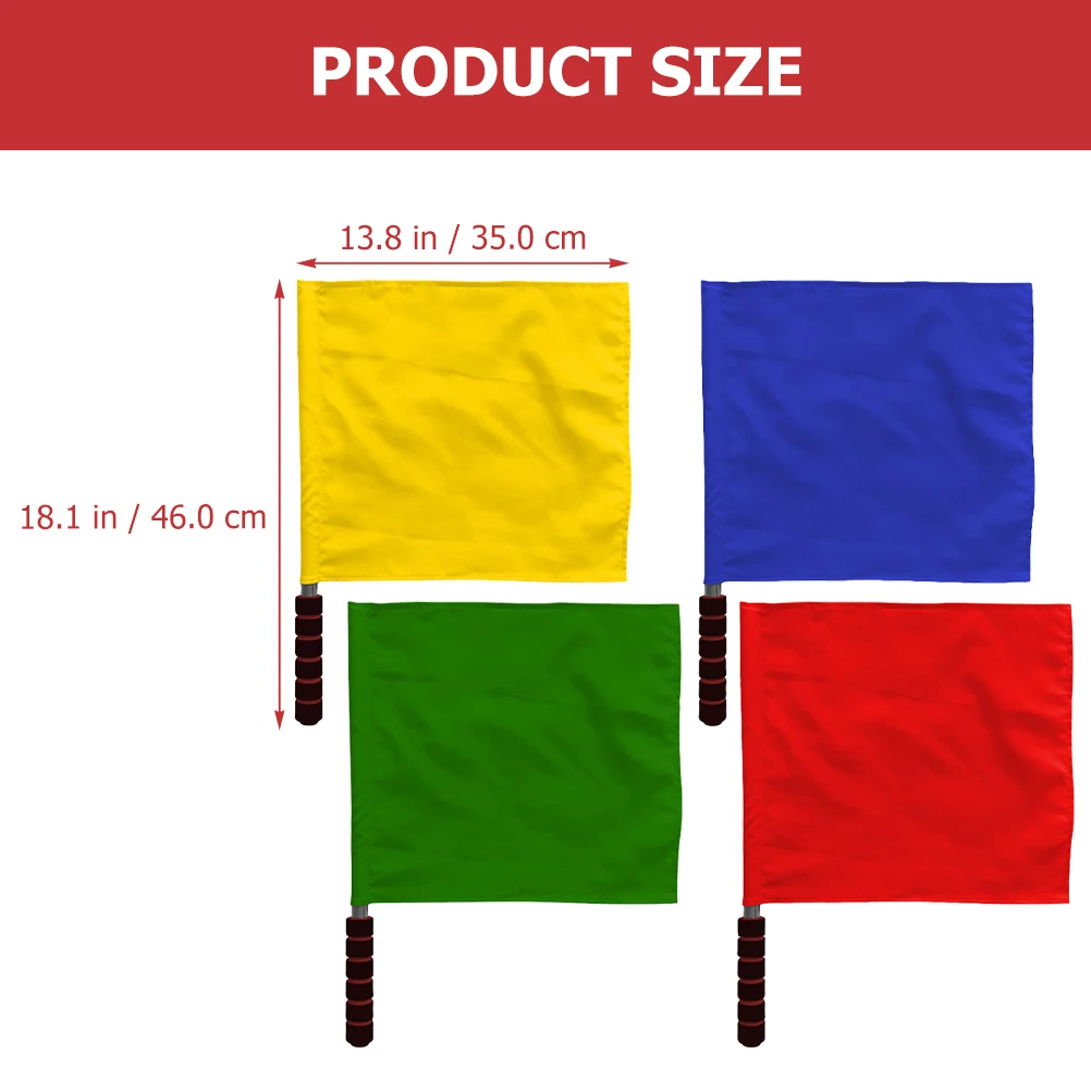 

4 Pcs Flag Referee Competition Signals Flags Soccer for Football Referees Hand