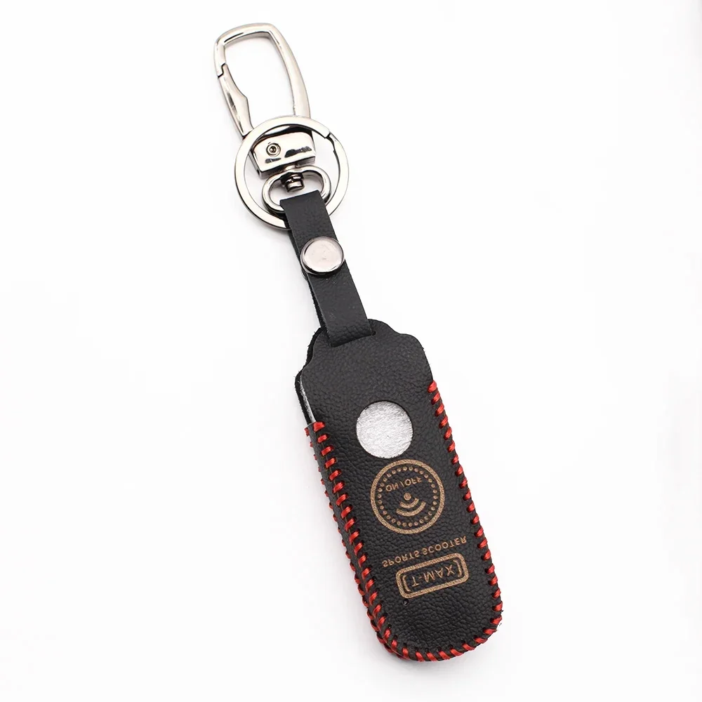 100% Leather Key Case Cover for Yamaha TMAX 530 DX SX motorcycle 2017/2018 Motorcycle Smart Keyring Key bag fob Protect Shell