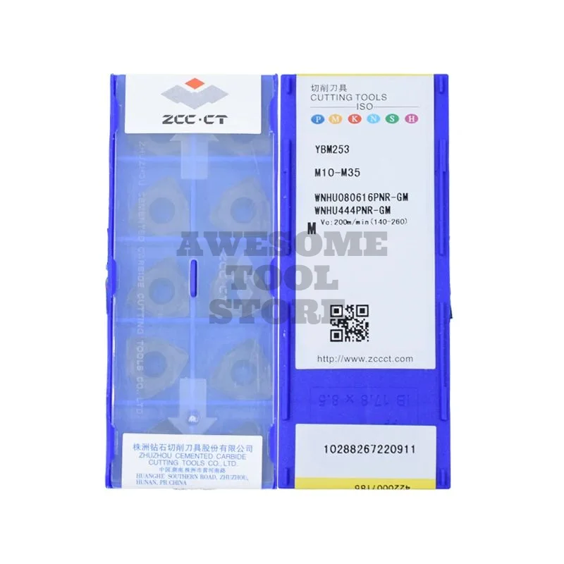 オリジナル ZCCCT WNHU 080616 PNR-GM YBM253 フライスカッター超硬インサート CNC 切削工具用