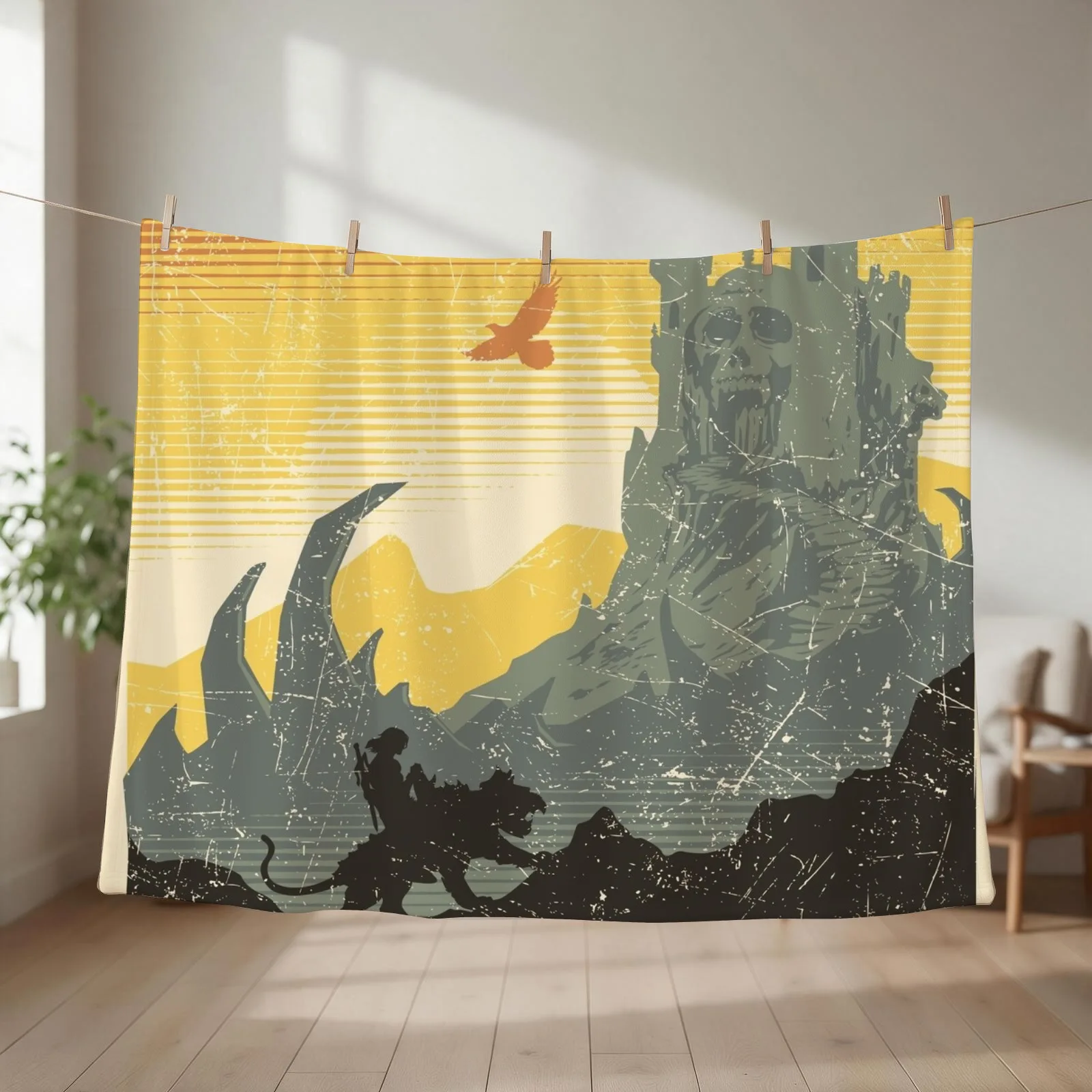 Discover Eternia (sunrise) Throw Blanket couch cozy soft plush fuzzy picnic outdoor blanket