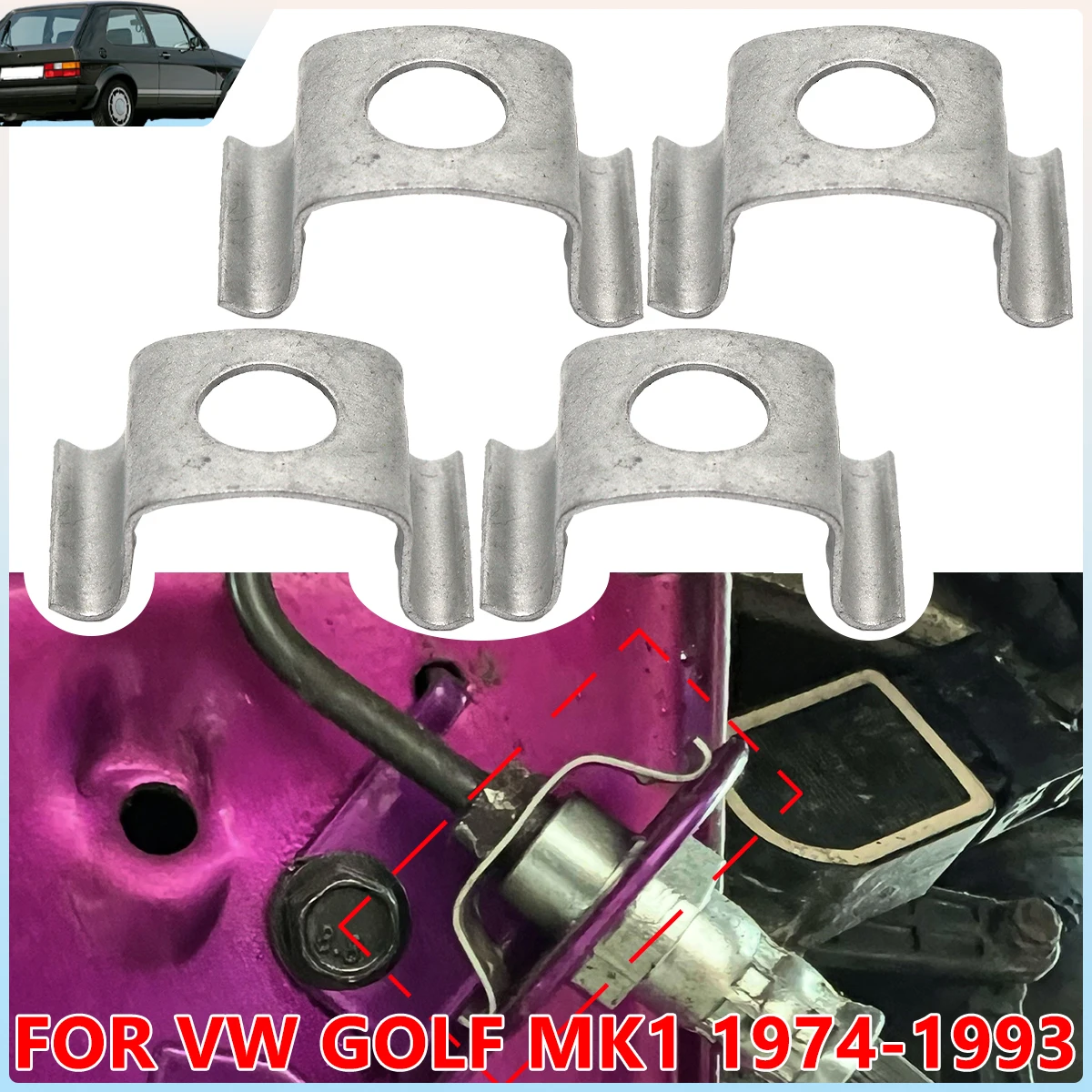 

Car Brake Hose Line Fixing Securing Clips Bracket Retaining Rivets Spring Repair Kit Replacement Parts FOR VW GOLF MK1 1974-1993