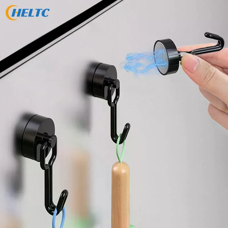 Heavy Duty Magnetic Hooks 2Pcs 360° Swivel Rotating Strong Magnet Hooks for Workshop Warehouse Tool Storage