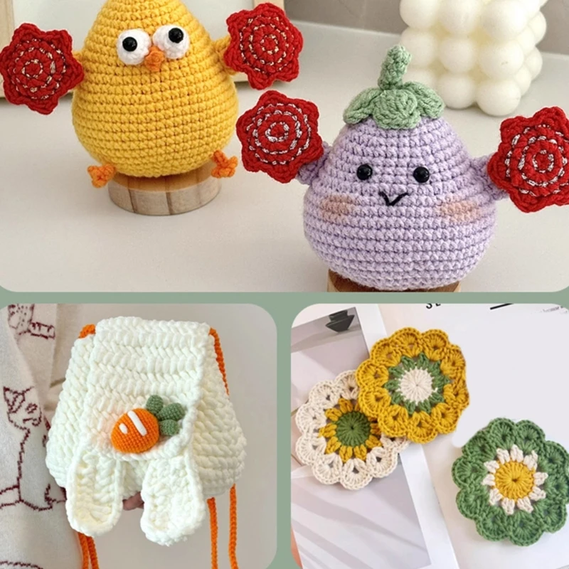 Gancho crochê LED com ponta gancho intercambiável para tricô crochê KXRE