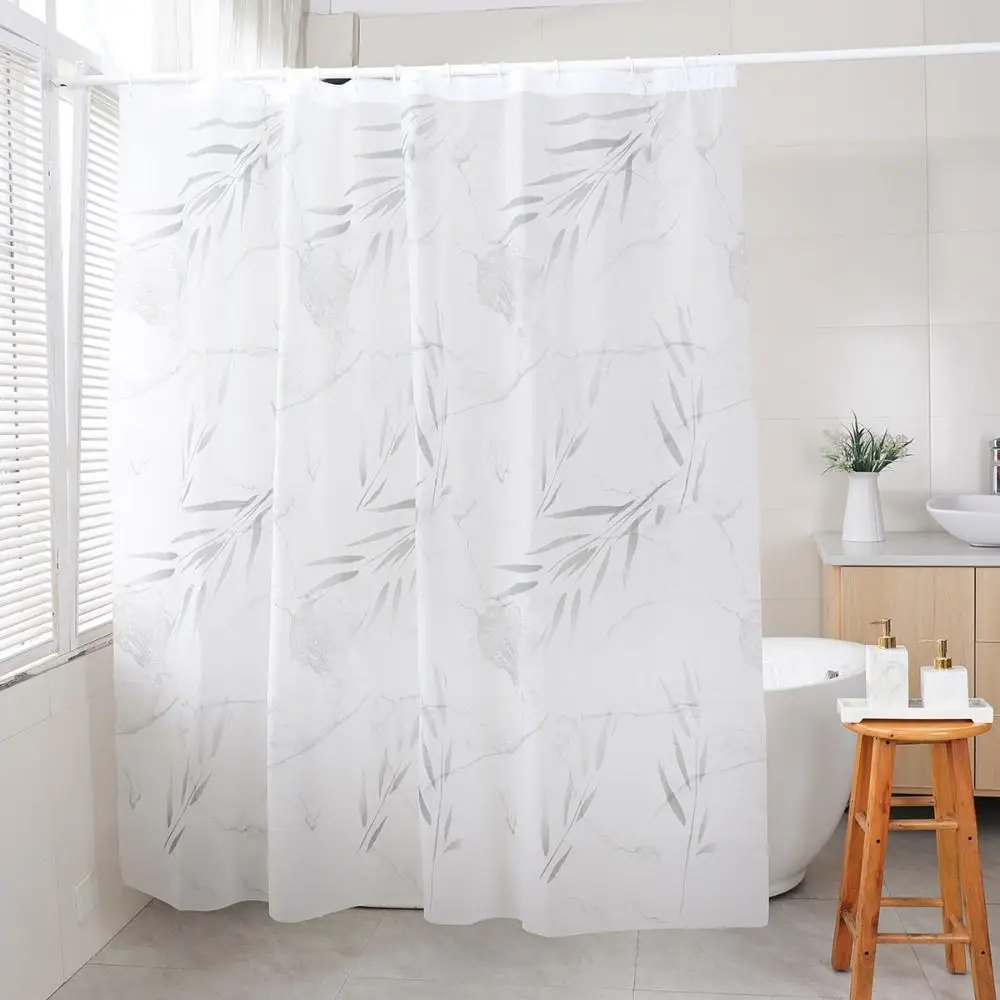 Waterproof Shower Curtain High Quality with Hook Mildew Proof Printed Shower Curtain Thickened PEVA Bathroom Curtain