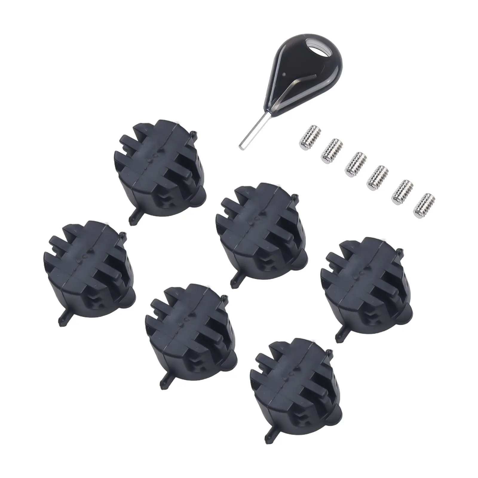 

6pcs Fin Plugs Box Fin Plugs F Style Surfboard Tail Leash Plug Box With Screws Key Wrench PVC Material Surfing Equipment