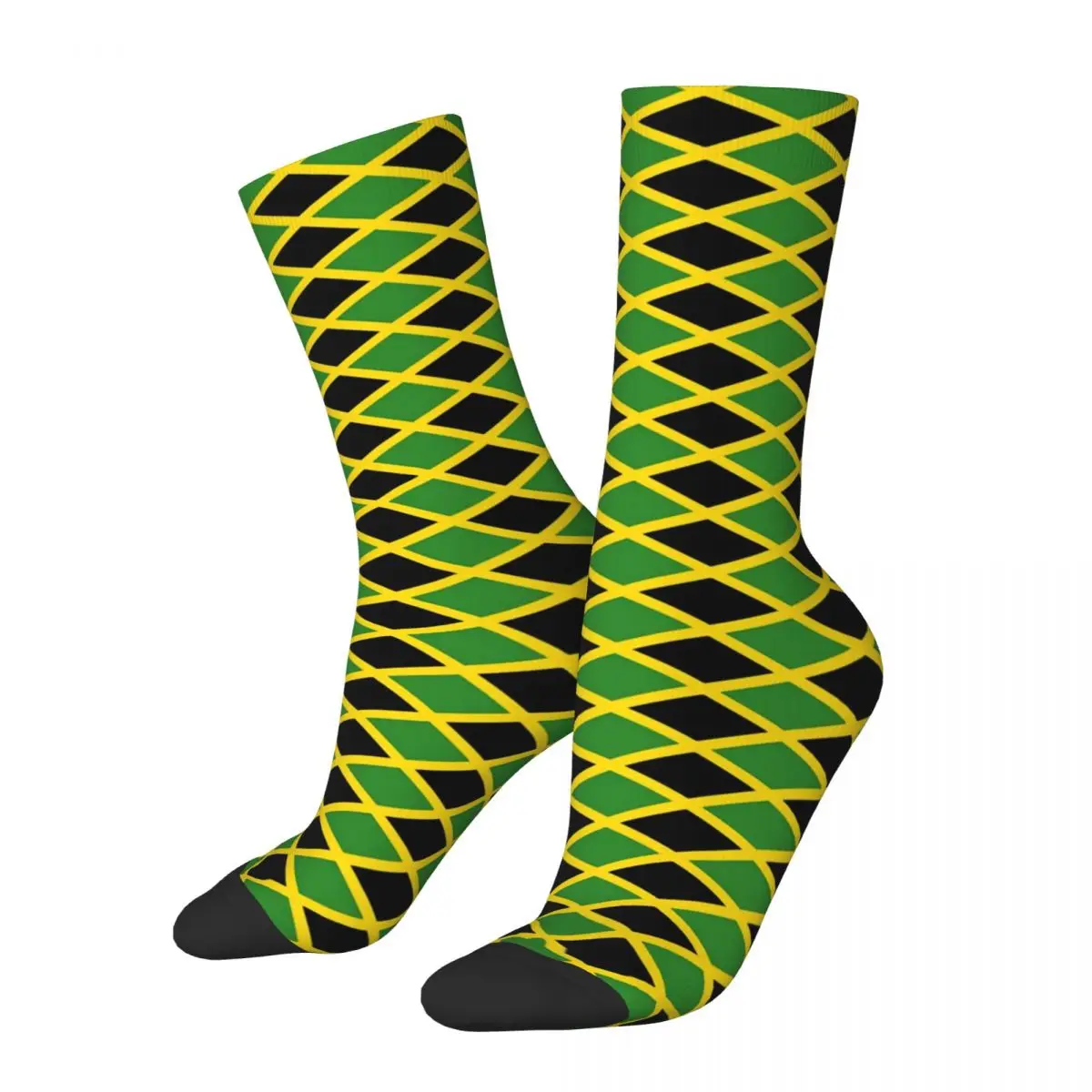 Flags Of Jamaica Socks Autumn Black Green Stockings Korean Couple Soft Breathable Socks Custom Cycling Anti Skid Socks