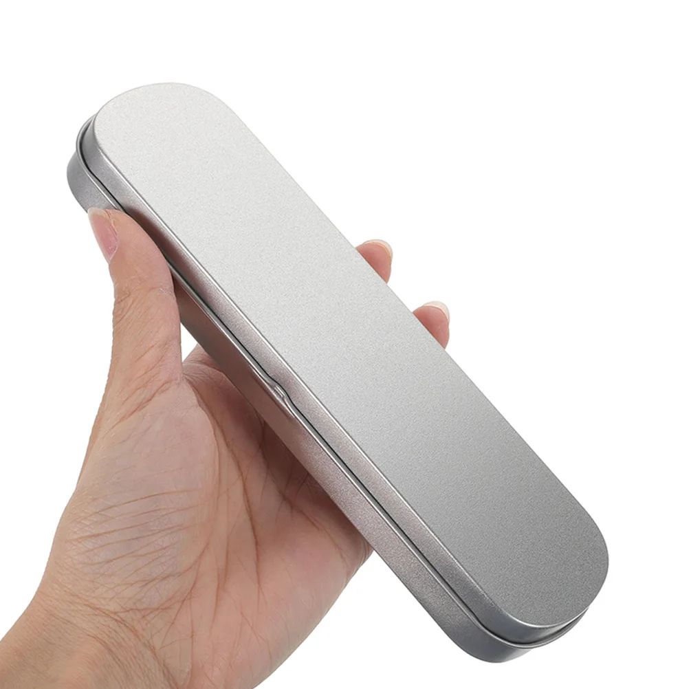 

2pcs Metal Pencil Case Gold Silver Stationery Box Pen Holder Makeup Brush ganizer Storage Can Hard Lasting Easy