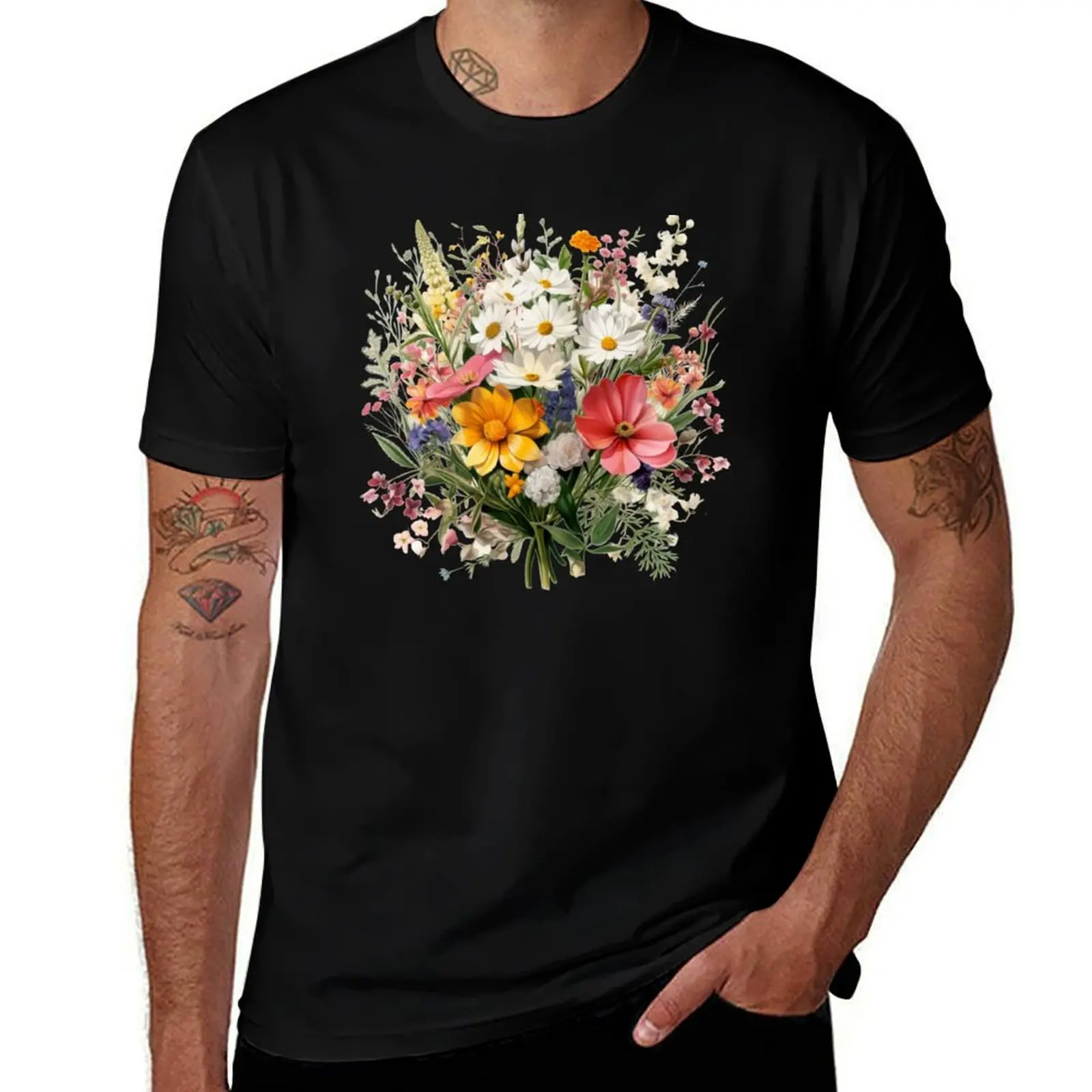 

Bouquet Wild Flowers Botanical Flower Nature T-Shirt graphic shirts tshirts personalised man clothes t shirts for men