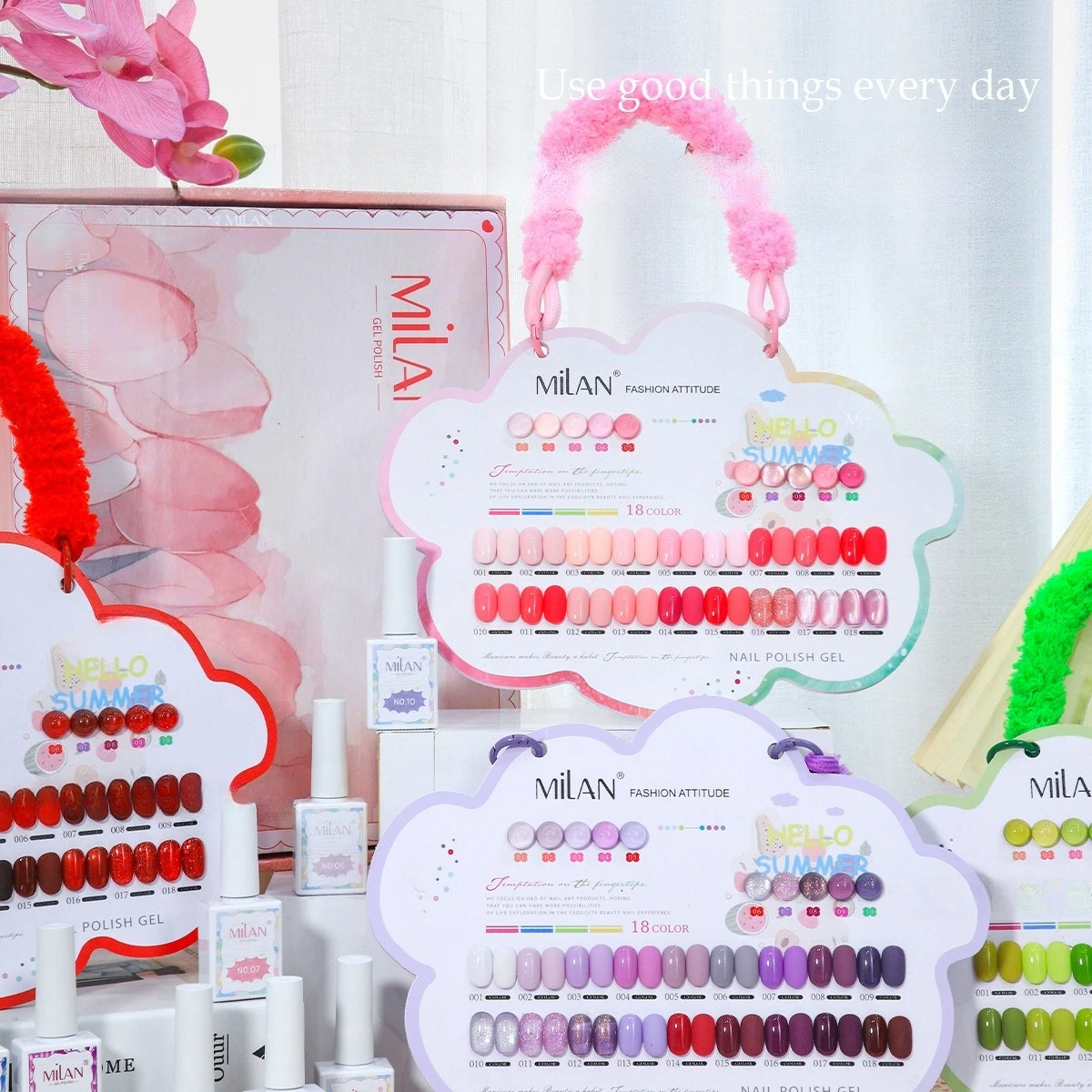 18개/세트 젤 네일 폴리쉬 세트, 사계절용 네온 마카롱 그린 레드 시리즈 UV/LED 젤 바니쉬, 매니큐어 키트 네일 용품