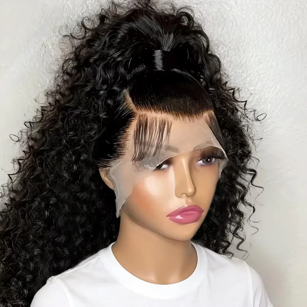 

Бразильские кудрявые волосы Bouncy Curlys, 40-42 дюйма, 13x6 HD кружевной фронтальный парик из натуральных волос, с кружевной вставкой на макушке, кудрявые, в стиле Kinky Curly