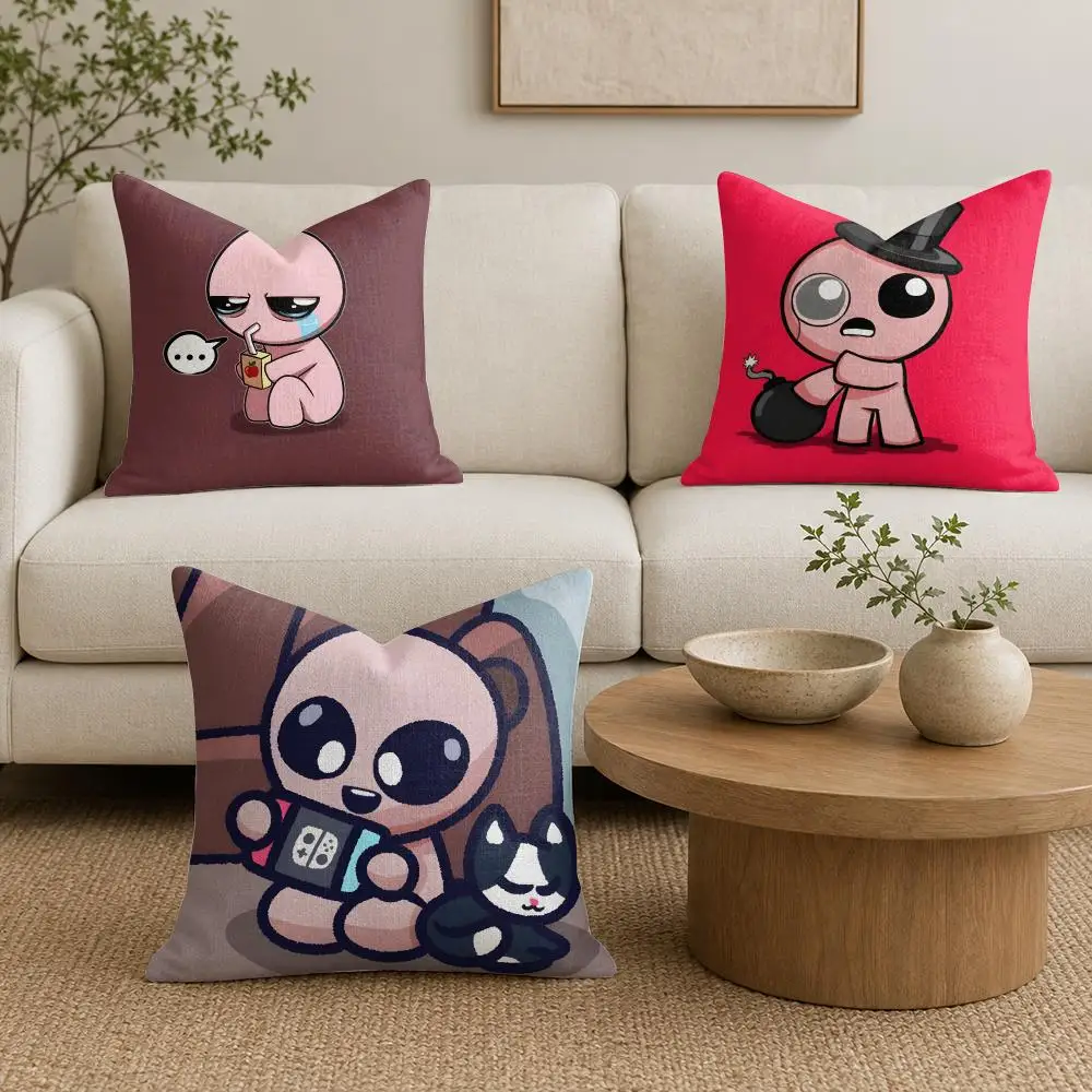 Game The B-Binding Of Isaac Cushion Cover Natural Linen Organic Fabric Double-Sided Printing Sofa Home Decor Gift Pillow Cover